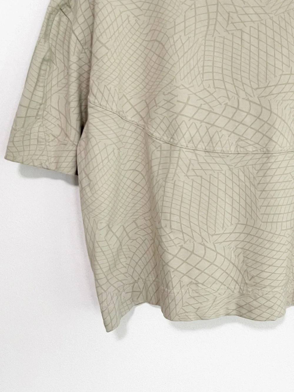 BOGO! Lululemon Heavyweight Cotton T-Shirt Gradiating Grid Raw Linen Tan XL